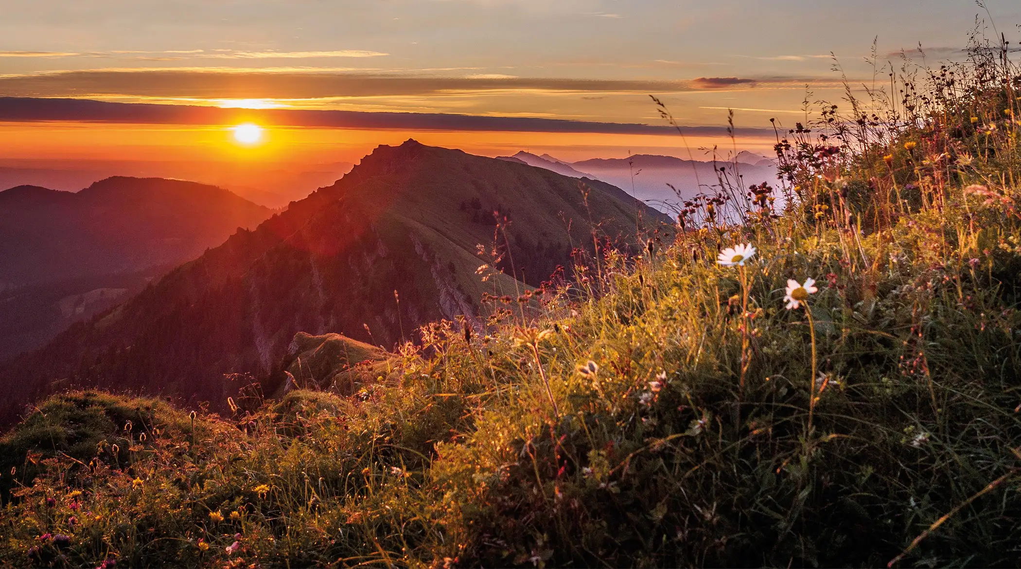 Sonnenuntergang in den Allgäuer Bergen